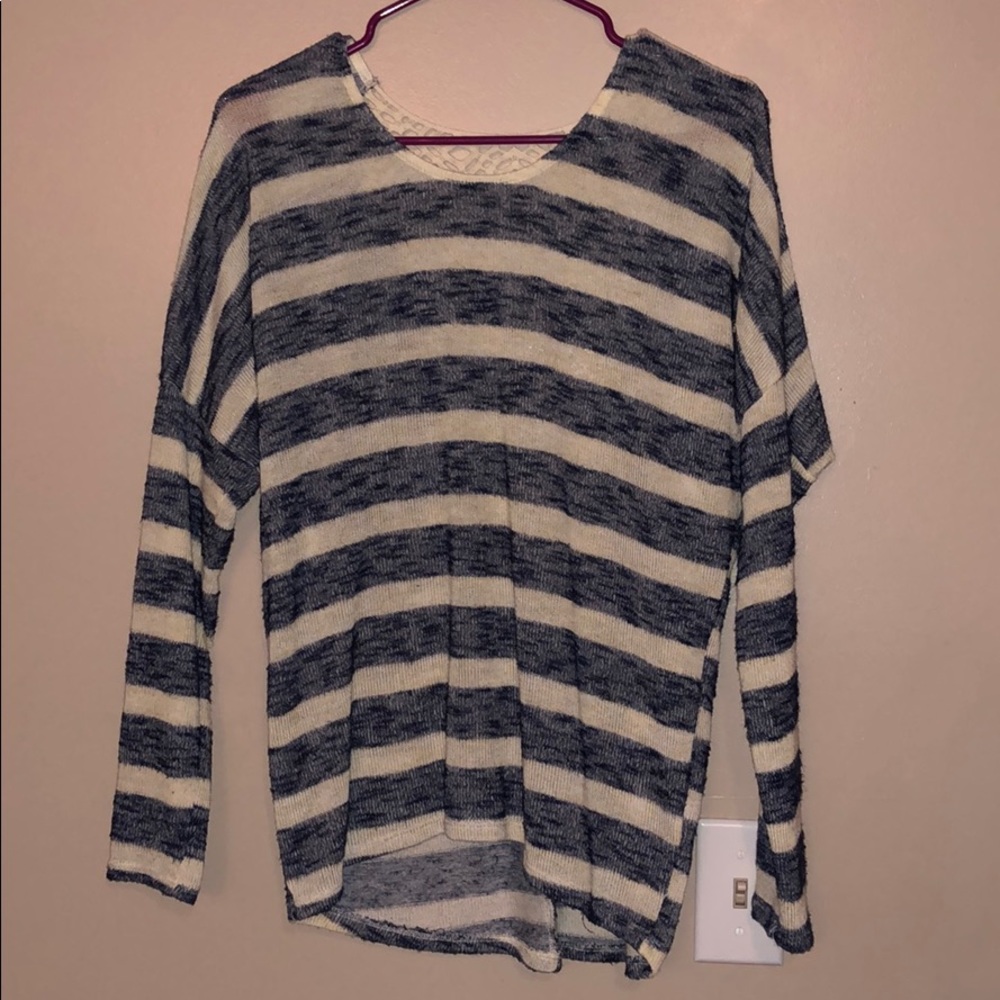 Charlotte Russe lace back sweater